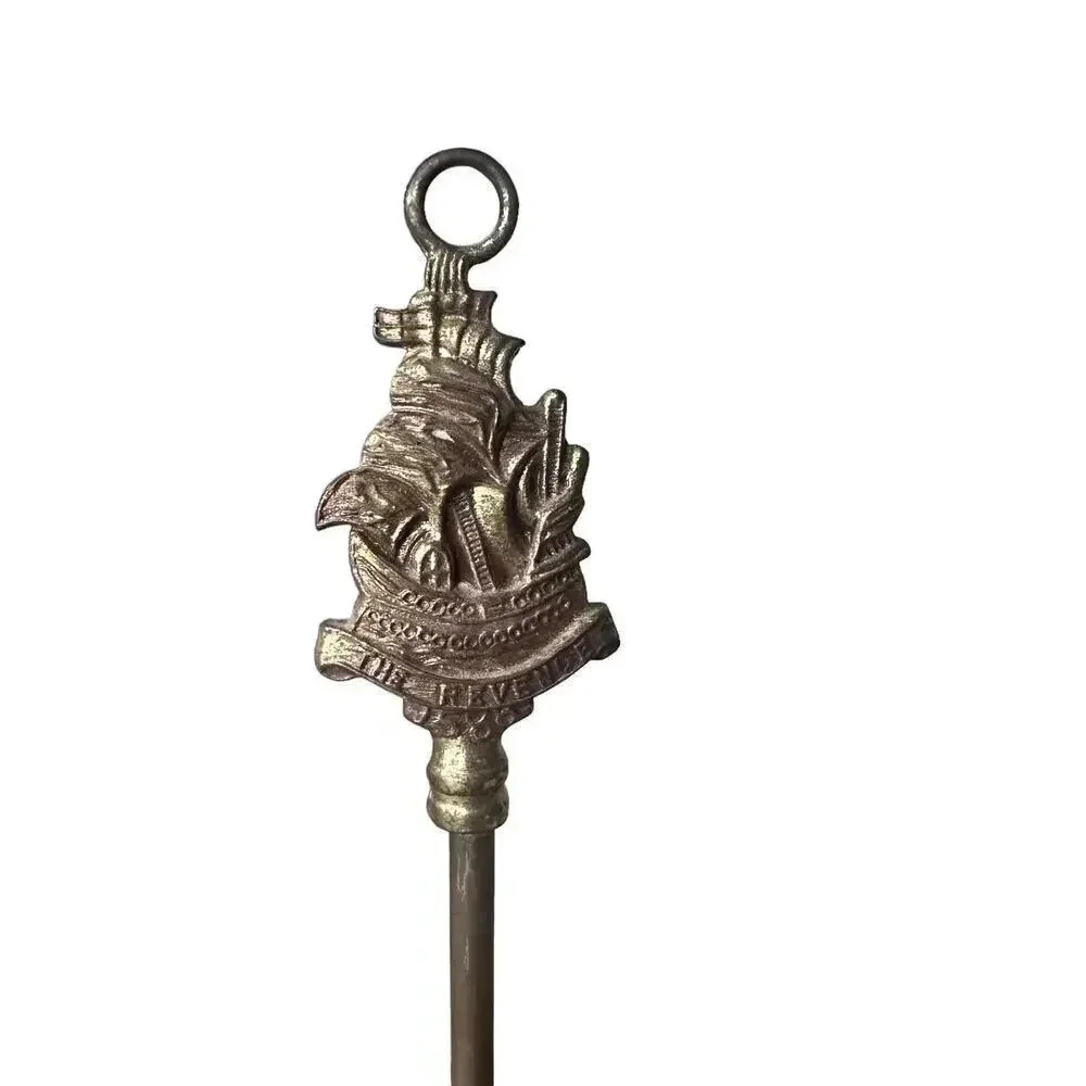 Vintage Retractable Brass Fireside Brush The Revenge 1588 Tall Ship Galleon